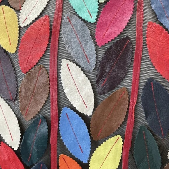 Belgin Francis Women’s Jacket Classic Leaf Design Leather Size XL Multicolor - Picture 3 of 9
